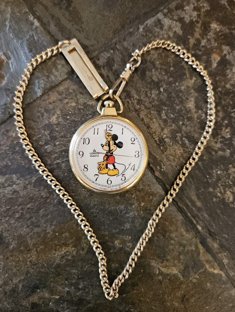 Mickey Unlimited Gold-tone Mickey Mouse Pocket Watch by Lorus